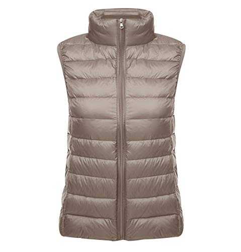Lightweight Down Gilet for Women Ladies Sleeveless Puffer Jacket Packable Ultra Light Down Vest Body Warmer Downs Filled Coat Quilted Padded Sleeveless Puffa Down Gilet Ultralight Winter