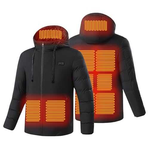 Heated Jackets for Men and Women UK, 2024 New USB Electric Heating Jacket Hoodies with 9 Heating Zones Bodywarmer Heated Clothing Coat for Fishing Skiing Outdoor Activities (No Power Bank) M-6XL