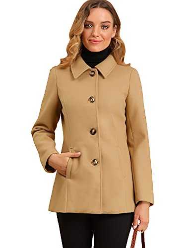 Allegra K Women's Pea Coat Pea Coat