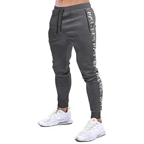 Mens Gym Joggers Sweatpants Slim Fit Jogging Tracksuit Bottoms Causal Running Workout Trousers with Pockets