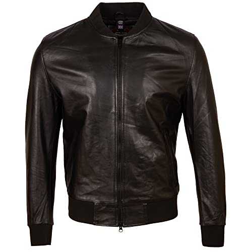 Aviatrix Men's Real Leather Fashion Bomber Jacket (D9J9)