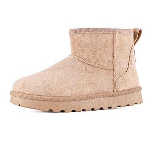 READYSALTED Womens Suede Cosy Faux Fur Ultra Winter Ankle Snow Boots Ladies (COSY2)