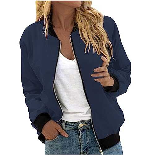 Womens Casual Jacket Long Sleeve Full Zip Coats Solid Pocket Jacket Outwear Sportswear Coats Plain Athletic Cardigan Outwear Classic Zipper Sweatshirts Hippie Motorcycle Jacket