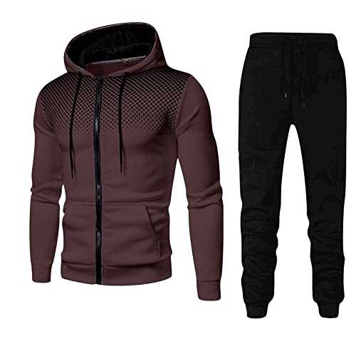 TYUIOP Warehouse Mens Tracksuits Hoodie Mens Men's Tracksuit Hoodie and Pants Set Y2K Web and Bottoms Sweatsuits Men's Hoodies Zip Up White Loose Fit