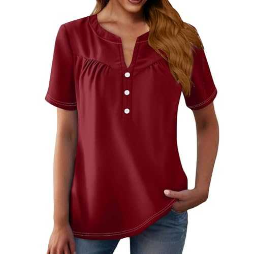 Tops for Women 2025 Trendy V Neck Short Sleeve Tshirts Business Casual Basic Tee Loose Fit Boho Floral Shirts Women Short Sleeve Tee Shirts