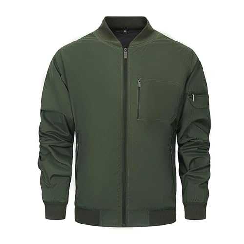 AOTORR Men's Lightweight Jacket Casual Bomber Jacket Windbreaker Coat Full Zip Long Sleeve Jacket Tops with Zip Pockets
