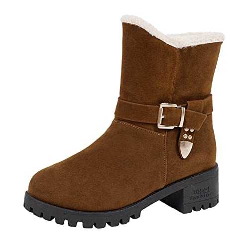 CEWIFO Flat Boots for Women UK Lace Up Non-Slip Black Leather Boots Flat Suede Ankle Boots Women Suede Chelsea Boots Women Ladies Flat Ankle Boots Sale