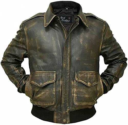 A2 Aviator Flying Tiger WWII Flight Aviator Bomber Jacket-Men's Real Leather Aviator Pilot Bomber Jacket-Vintage Bomber Leather Jacket