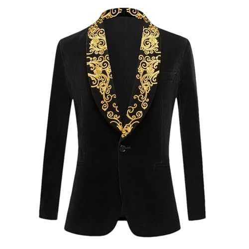 BoShiNuo Men's Suits Embroidered Shawl Lapel Groom Wedding Tuxedos Male Prom Blazers Costume Prom Photo Suit Party Tuxedo