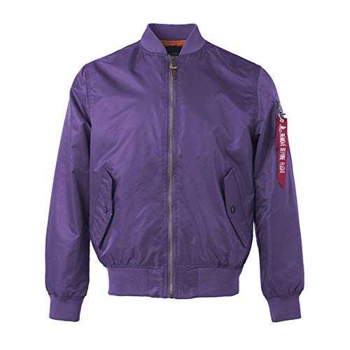 Waterproof Green Windbreaker Pilot Air Force Bomber Jacket For Men,Purple,S