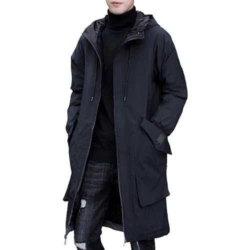JEShifangjiusu Men'S Active Long Raincoat Ligtweight Rain Jacket Waterproof Warm Winter Outdoor Snow Jackets With Hood