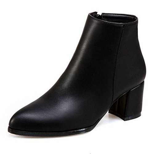 CHICMARK Fashion Ankle Boots with Chunky Heel and Pointed Toe for Women