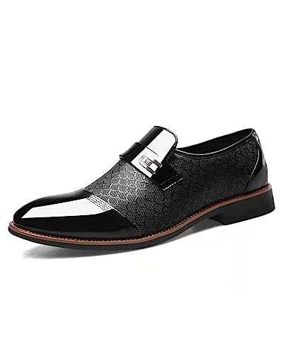 Mens Loafers Fashion Lace-ups Breathable Cut Out Slippers Patent Leather Brogues Business Wedding Dress Shoes