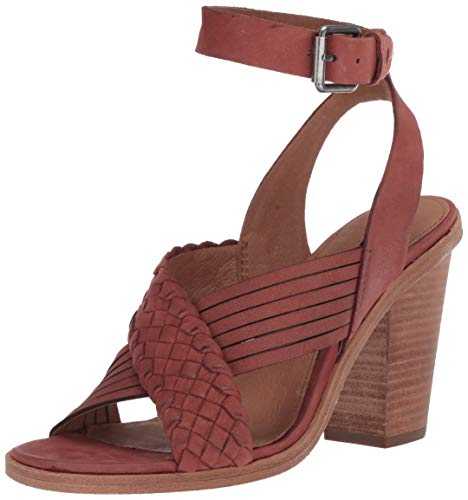 FRYE Women's Sara Criss Cross Sandal Heeled, Rosewood, 7.5 UK