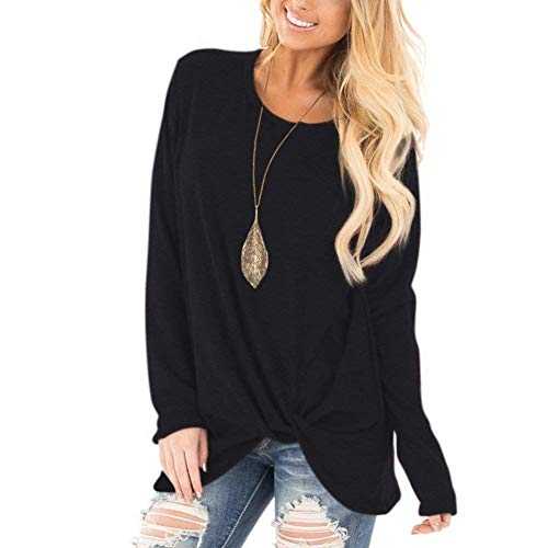 Xpenyo Women's Long Sleeve Tops Twisted Sweatshirt Loose T Shirt Blouses Tunic Tops