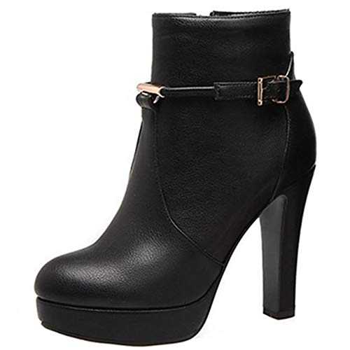 SJJH Women Casual Boots Fashion High Heel Ankle Boots