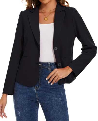MINTLIMIT Womens Casual Blazer Suit Pockets Button Long Sleeve Suits Jackets Notched Lapel Classic Workwear Front Lined Blazers