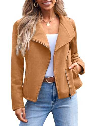 AUTOMET Womens Faux Leather Jackets Suede Fall Fashion 2024 Outfits Winter Clothes Open Front Cropped Coat Outwear