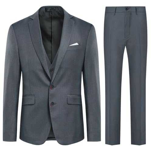 Mens Suits 3 Pieces Slim Fit Wedding Formal Dinner Suits for Men Blazer 2 Button Tuxedo Jacket Trousers Waistcoat