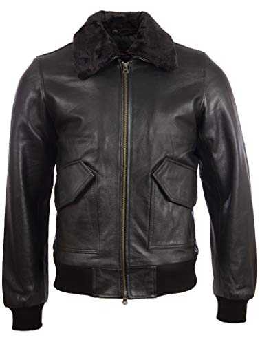 Aviatrix Men's Real Leather Cowhide Pilot Aviator Fashion Bomber Jacket (6KT4)
