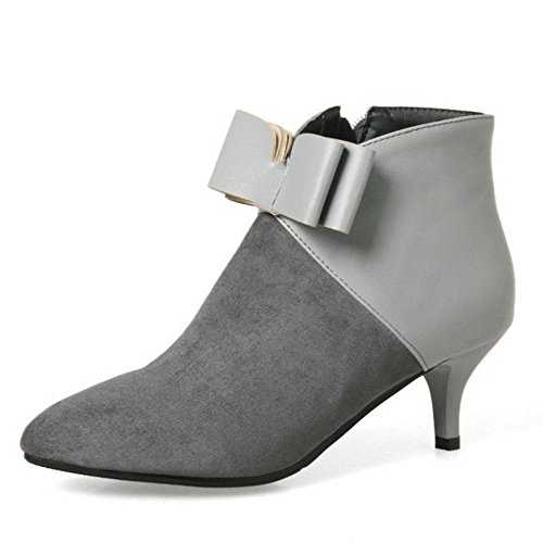 SJJH Women Ankle Boots with Pointed Toe and Cute Bowtie Kitten Heel Ankel Boots for Fashion Women