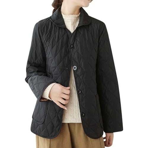 ANHATUIV Lightweight Down Jacket Women's Quilted Jacket Women Ladies Puffer Jacket Womens Quilted Padded Country Coat Ladies Country Diamond Quilt Cotton Jacket Women's Quilted Coat