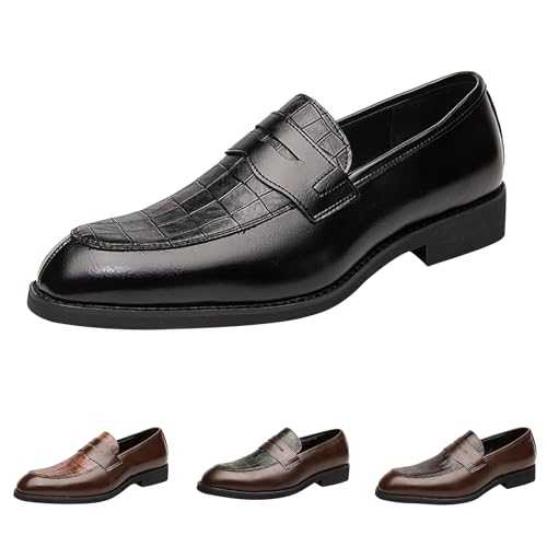 Mens Black Slip On Smart Shoe Mens Leather Loafers Clearance Brogue Dress Business Shoes Men's Oxfords Formal Dress Shoes UK Men Office Shoe Wedding Shoes Derby Formal Shoes