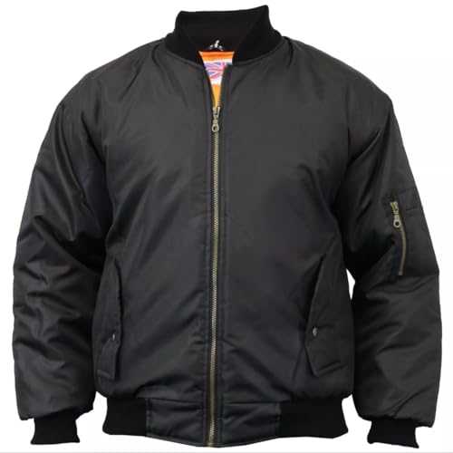 Fashion Force Men's MA1 Bomber Jacket Reversible Military Flight Coat, Heavy Padded or Lightweight Options Army Pilot, Biker, Outdoor Casual Wear