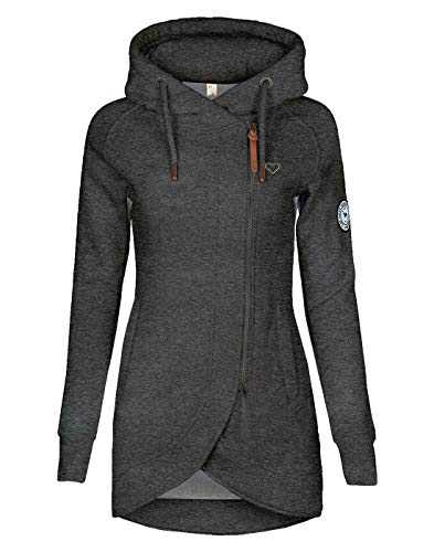 ELFIN Women's Long Sleeve Zipper Hoodies Sweatshirt Jumper Jacket Coat Outwear Pullover Hoody