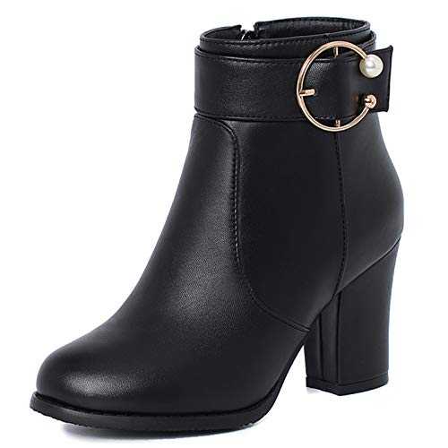 CUTEHEELS Fashion Ankle Boots with Mid Block Heel and Casual Women Boots