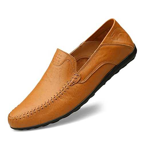 Men's Moccasin Leather Loafers Driving Shoes Breathable Business Oxfords Casual Soft Moccasin (8,2#,UK Footwear Size System,Adult,Numeric,Medium,Men)