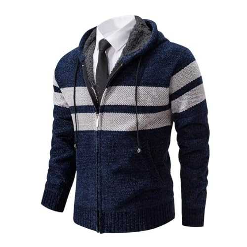 Shuanghao Men's Sweatershirt Knitwear Jacket Sport coat Cardigan Hoodie Autumn Winter Fleece Lining Fashion Thick Warm Comfortable Classic Sweatershirt Knitwear Mens