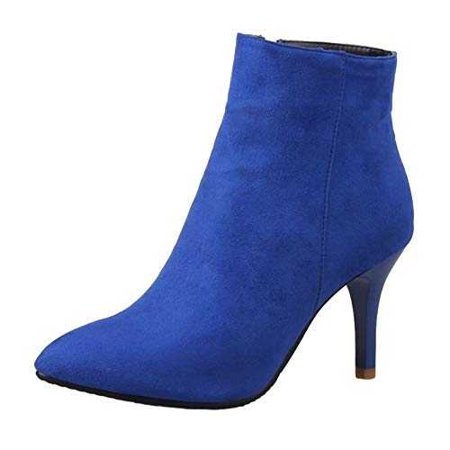 CuteFlats Women Ankle Boots with Stiletto Heel and Pointed Toe