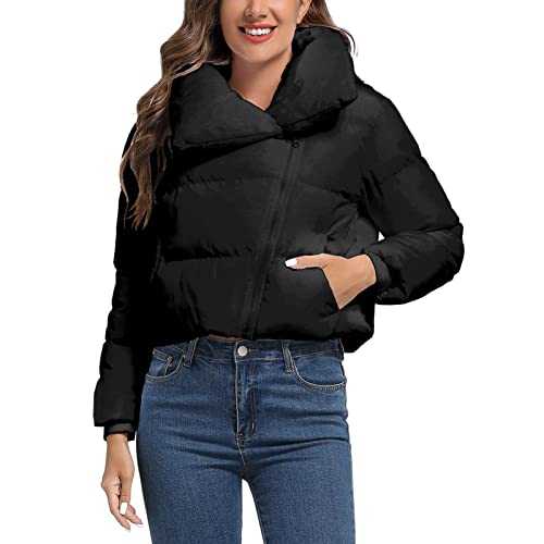 Women's Winter Short Puffer Jacket Lightweight Cropped Jacket Short Puffy Winter Coats for Women Bubble Coat