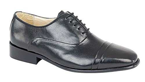 Mens Montecatini Black Leather Slip On Cuban Heels Shoes Size 9