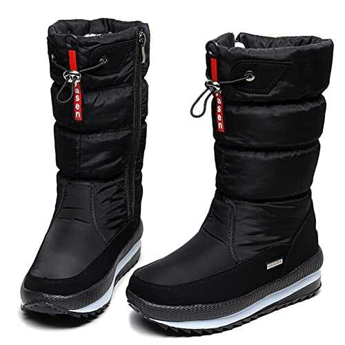 Women's Snow Boots with Zipper Winter Built for Comfort, Winter II Waterproof Fur Lined Frosty Warm Anti-Slip Boot