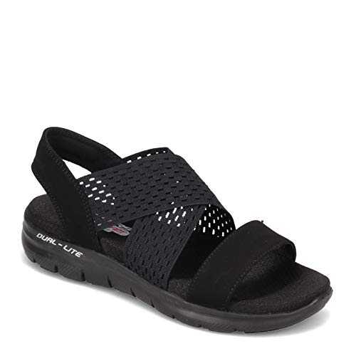 Skechers Women's FLEX APPEAL 2.0 COOL CITY Sandal, BBK, 6 UK