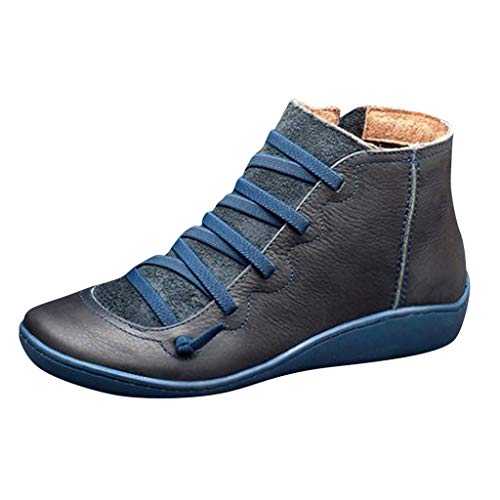 Generisch Women's Ankle Boots with Heel Boots Non-Slip Motorcycle Boots with Zip Boots Large Size Platform Boots Flat Cowboy Ankle Boots Women's Black with Heel