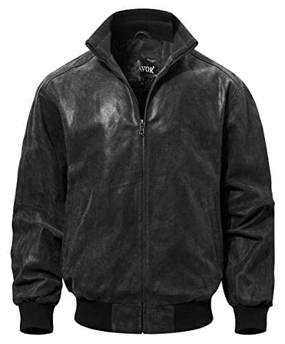 Men's Real Leather Bomber Casual Jacket