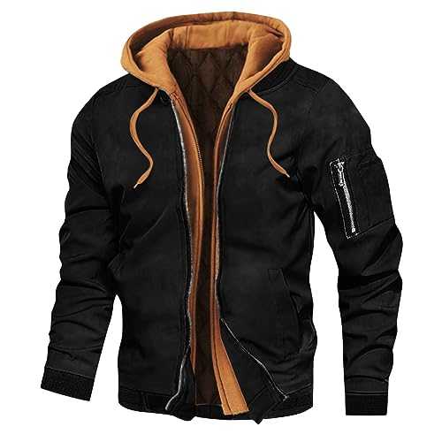 Winter Jacket Long Men Long Waterproof Coat Mens UK Brave The Cold Jacket Flannel Winter Coat Winter Hoodie Jacket Black and White Bomber Jacket Mens Field Coat Sherpa Jacket Women's Long Black Coat