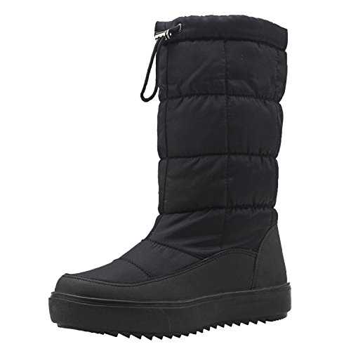 Shenji Women's Drawstring Mid-calf Snow Boots Winter Ski Boots H7624