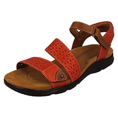 Ladies Cut Out Detailed Strappy Wedge Sandals Kitly Way - Grenadine Leather - UK Size 5D - EU Size 38 - US Size 7.5M