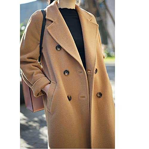 ShZyywrl Womens Coats Jacket Winter Coats Autumn Winter Mid-Length Coat Solid Color Double Breasted Coats Loose Casual Overcoat With Belt Xxxl Camel