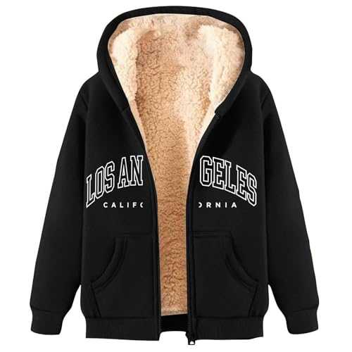 Fleece Jacket Women Uk Long Sleeve Sherpa Lined Lined Ladies Fleece Tops Women's Outdoor Fleece Jackets Womens Jackets Hoodie Dress Winter Coat Ladies Winter Coat Womens Jumpers Size 12 Faux Fur Coat