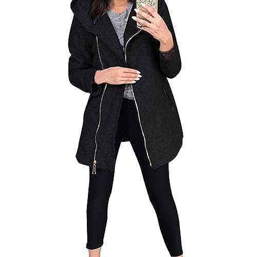 Winter Coats for Women UK Clearance Fleece Lined Thick Hooded Sweatshirt Fluffy Warm Jackets Thickened Windproof Outerwear Mid Length Jacket Overcoat with Hood Pockets