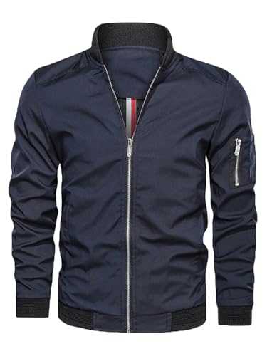 Jinsha Mens Summer Jackets Casual Outdoor Retro Classic Cargo Coat Baseball Zipper Spring-Autumn Thin Outdoor Waterproof Softshell Coat Flight Bomber Lightweight Jackets for Men