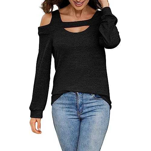 Cocila Ladies Christmas Top Women Spring Clothes Long Sleeve Workout Tops Women Womens Navy White Tops Graphic Crop Top Y2K Double Lined Backless Top Plus Size Clothing Women