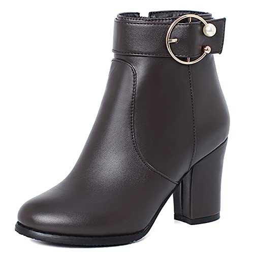 Vrupons Casual Women Ankle Boots with Block Heel