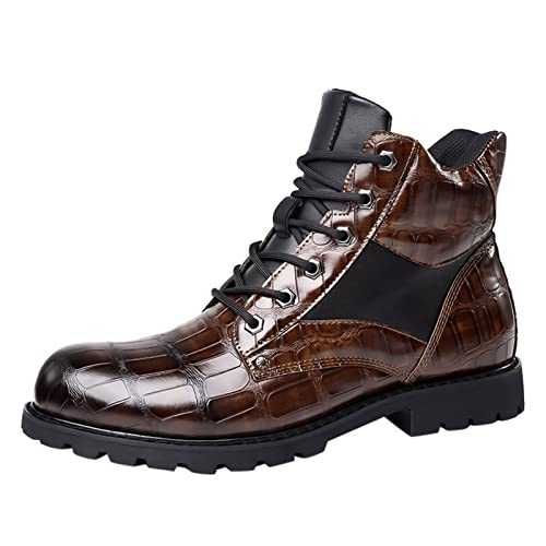 Men's Lace-Ups Boots Hiking Shoes Oxford Shoes Formal Business Leather Shoes Wear-Resistant Non Slip Driving Walking Mens Shoes Pointed Toe Square Root Evening Party Shoes for Men