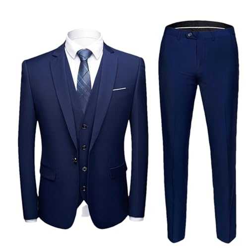 Men's Wedding 2-Piece Suit 3-Set Blazers Full Coat Pants Latest Vest Design Business Slim Fit Jacket Trousers